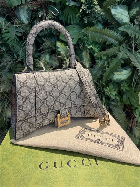 balenciaga hourglass gucci|gucci and balenciaga collab bag.